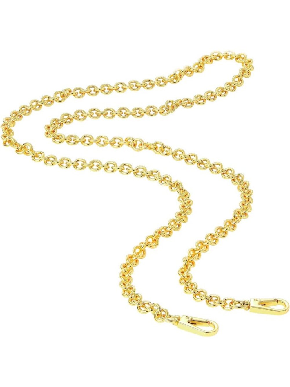 Thick Gold Chain Crossbody Handbag Strap Replacement with Metal Buckles, 43.3in